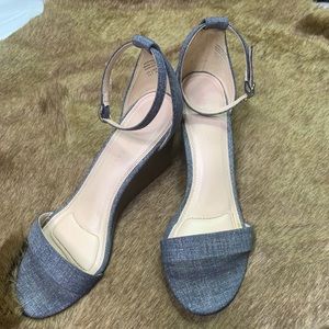 Kelly and Katie Strapy Denim Wedges